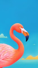 Fototapeta premium Pink flamingo animal bird beak.