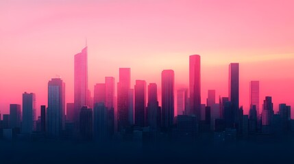 Surreal cityscape blending into a dreamy, futuristic skyline.