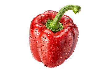 Fresh Red Bell Pepper with Water Droplets