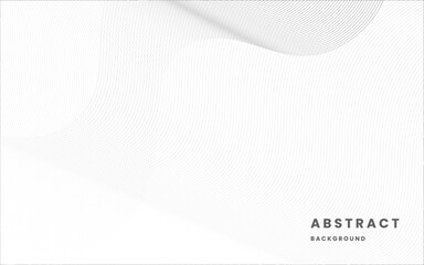 Minimal White Abstract Line Background. Elegant Curve Pattern for Modern Corporate and Technology Design. Illustration vector 10 eps.