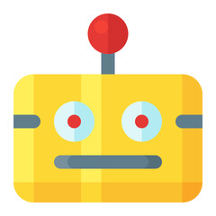 toy robot flat colored icon.