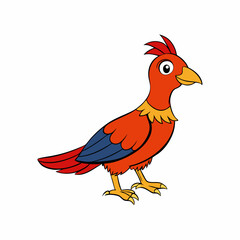 Game Bird Perched Vector Style On White