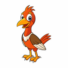 Game Bird Perched Vector Style On White