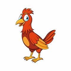 Game Bird Perched Vector Style On White