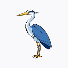 Heron Bird Perched On White