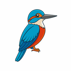 Kingfisher Bird Perched On White