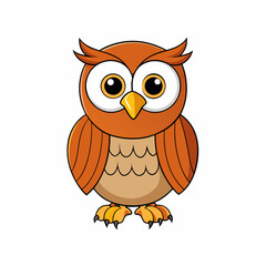 Owl Bird Perched On White