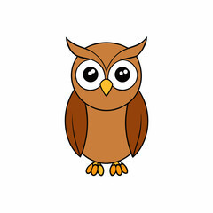 Owl Bird Perched On White