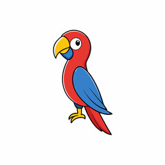 Parrot Bird Perched On White