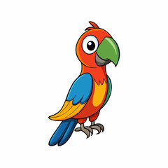 Parrot Bird Perched On White