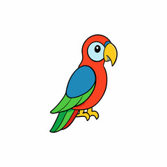 Parrot Bird Perched On White