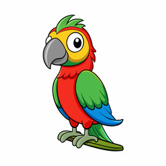 Parrot Bird Perched On White