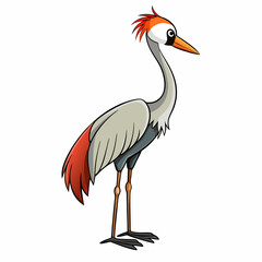 Crane Bird Perched On White