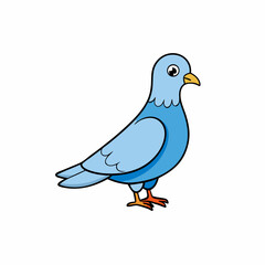 Dove Bird Perched Vector Style On White