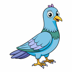 Dove Bird Perched Vector Style On White