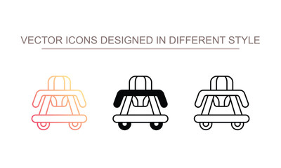 Baby Walker icon design with white background stock illustration