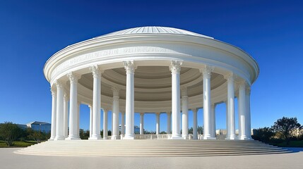 Grand White Rotunda Under a Deep Blue Sky