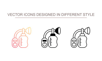 Breast Pump icon design with white background stock illustration