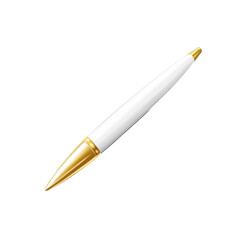 Naklejka premium Elegant White and Gold Pen - Isolated on Black Background