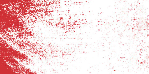 Fototapeta premium Red textured brush stroke on white background