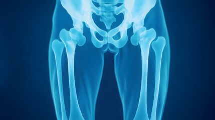 X-ray image of an arthritic hip joint with inflammation