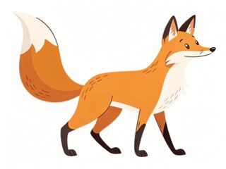 Obraz premium Adorable Cartoon Fox Illustration Red Fox Character Design Cute Wild Animal Forest Animal Clipart