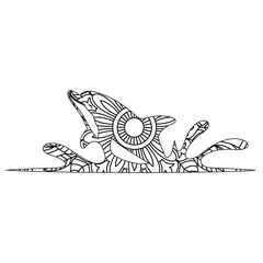 Intricate Mandala Dolphin Design  A Detailed Line Art Illustration of a Playful Dolphin Leaping from the Ocean