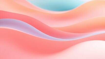 Abstract Pastel Wave Background Soft, Dreamy, Colorful Swirls