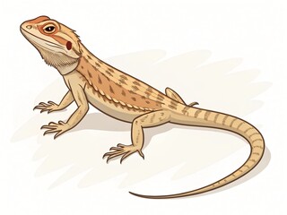 Fototapeta premium Detailed Illustration of a Bearded Dragon Lizard Reptile Scaly Skin Pet Exotic Animal