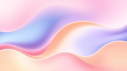 Fototapeta premium Abstract Pastel Wave Background Soft Pink, Purple, and Blue Fluid Design