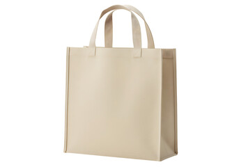 Simple beige reusable tote bag isolated on transparant background