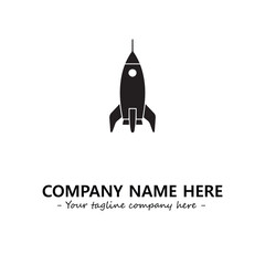Rocket silhouette logo company design vector illustration