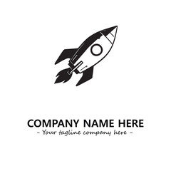 Rocket silhouette logo company design vector illustration