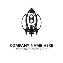 Rocket silhouette logo company design vector illustration
