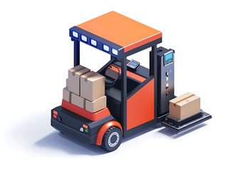 forklift truck with trailer