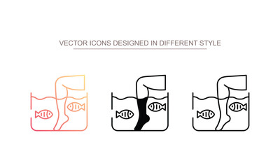 Fish Therapy icon design with white background stock illustration