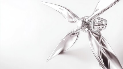 Naklejka premium Polished metallic fan blades