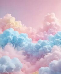 Dreamy pastel pink blue yellow gradient, soft cotton candy texture , artwork, smooth, candy floss