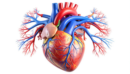 3D Anatomy of the Human Heart with Internal Tissue and Vascular Networks