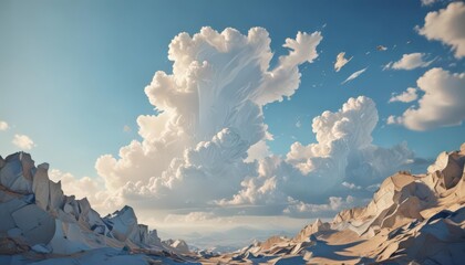 Torn paper, stylized cloudscape, sunlit blue sky, vintage effect ,  sun,  antique,  heaven