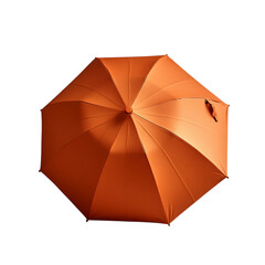 Orange Minimalist Compact Beach Umbrella Featuring a Fold Isolated on Transparent Background
