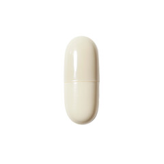 Single Off-White Capsule Pill on Black Background