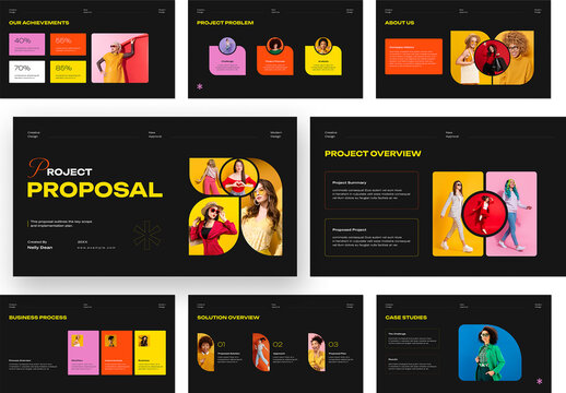 Colorful and Trendy Creative Project Proposal Presentation Slide