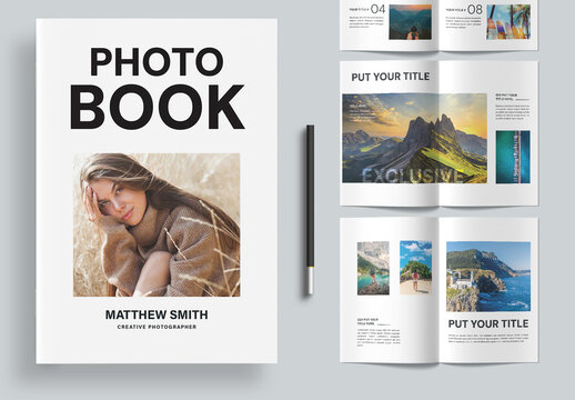 Minimal and Clean Photographer Photo Book Layout