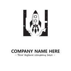 Rocket silhouette logo company design vector illustration