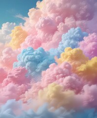 Fuzzy pink blue yellow blend  Abstract pastel cloud-like texture , blue, texture, yellow