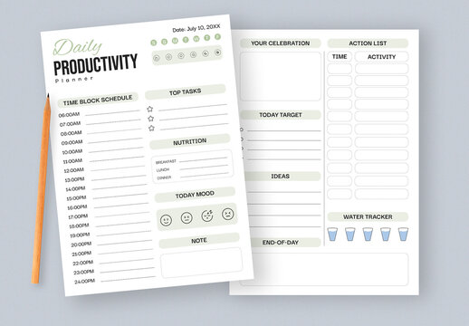 Daily Productivity Planner Layout