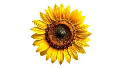 Fototapeta premium Close-up view of a beautiful sunflower with vibrant yellow petals and natural details