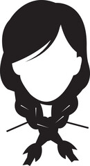 Beautiful female hairstyle flat icon. Beauty salon fashion and cosmetic sign. A showcase of most exciting modern hair trend created to inspire fresh and bold ideas isolated on transparent background.