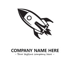Rocket silhouette logo company design vector illustration